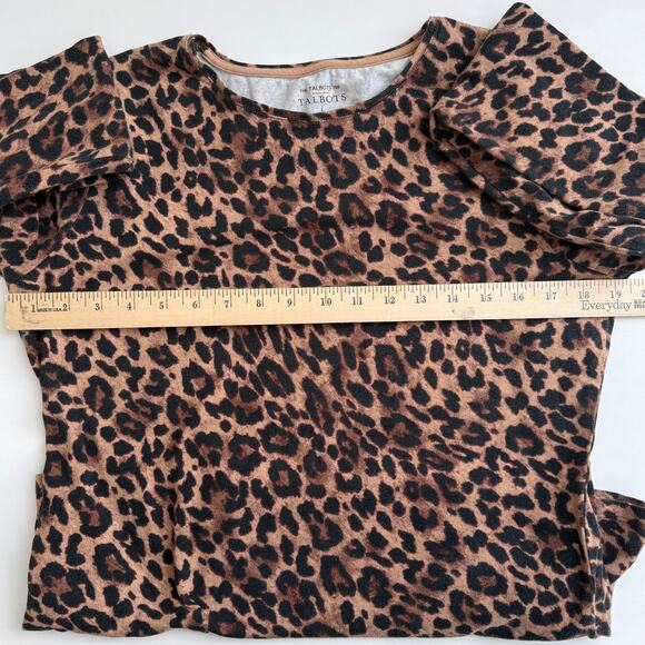 Lot of 2 The Talbots Tee Size L Long Sleeve Shirts Brown and Leopard Print - Picture 13 of 13